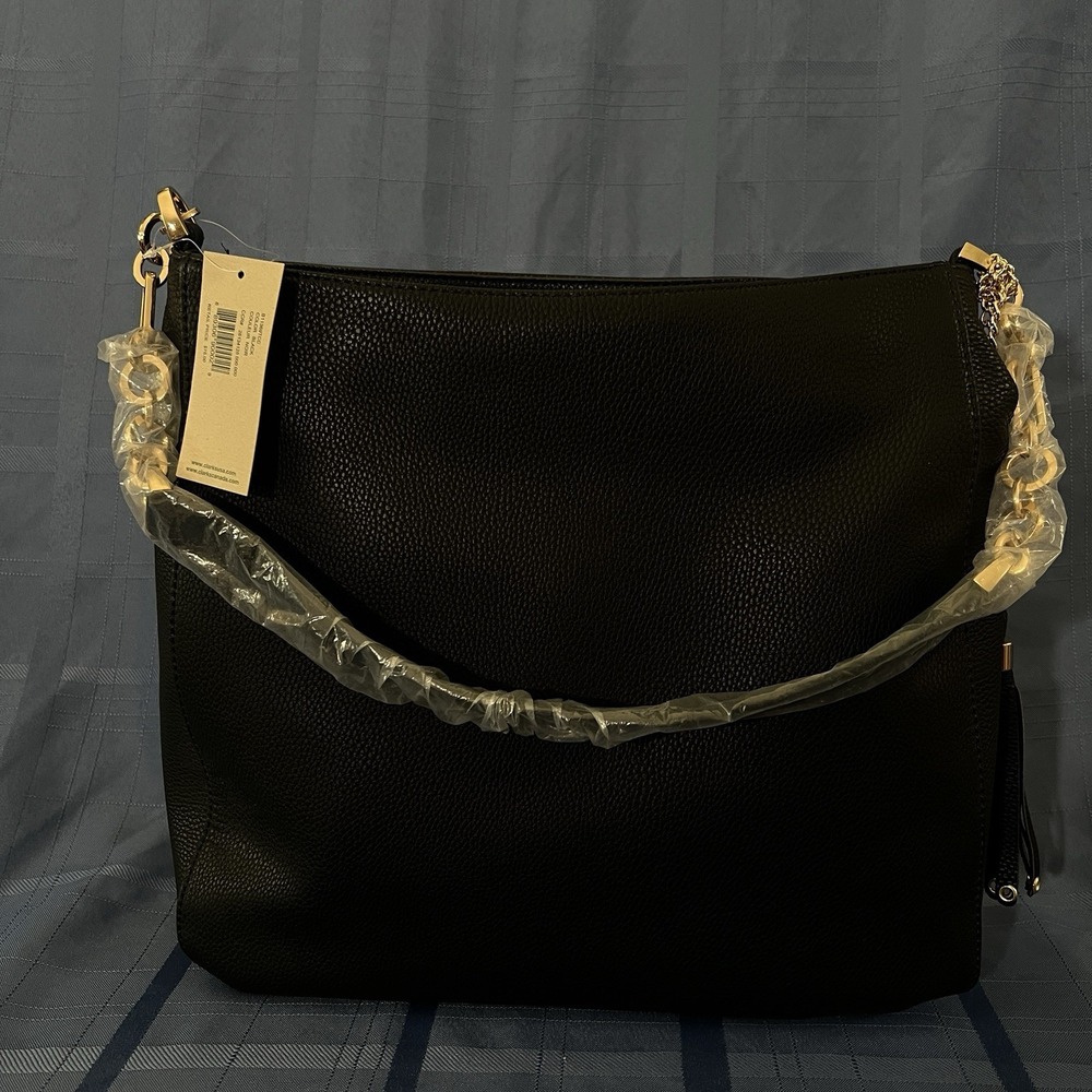 Womans Clarks Black Shoulder Bag, /Hand Bag PURSE METAL ACCENTS New